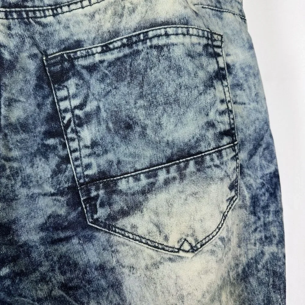 Jordan Craig Jeans Mens 40x34 Acid Wash Jogger Drawstring Slim Fit Denim Blue
